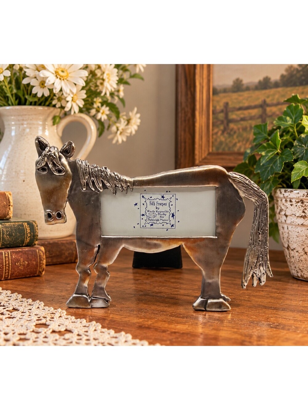 Vintage 1990s Folk Frames Ruth Reynolds Darby Horse Photo Frame Ashleigh Manor